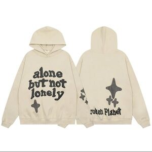 Broken Planet Hoodie 'Alone But Not Lonely' - Off White Size X-Small
